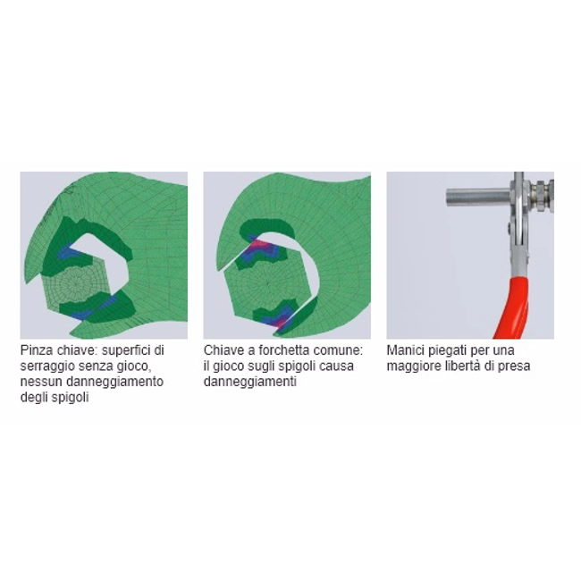 Vendita online Pinza chiave regolabile manici piegati 15° 250 mm. art.8643250